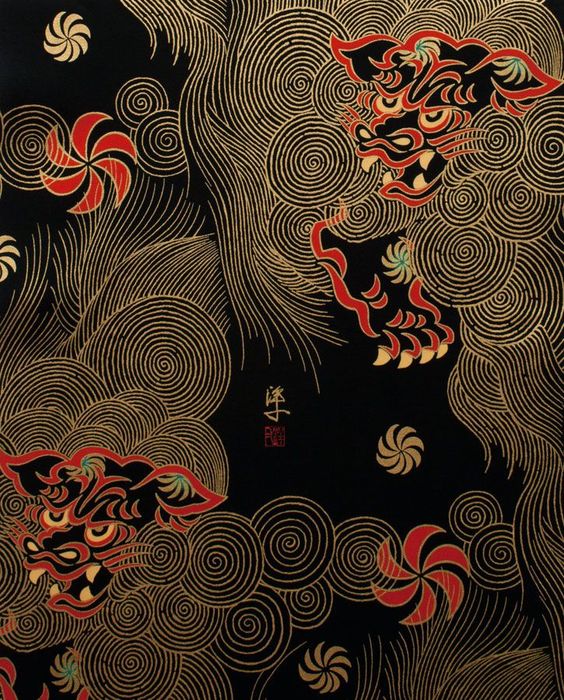 新中式麒麟图案地毯贴图-高端定制
