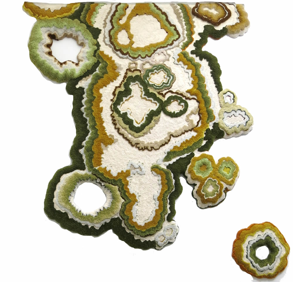 现代创意镂空苔藓不规则图案地毯贴图