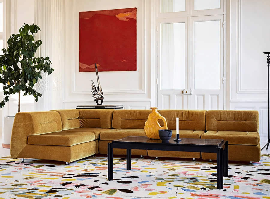现代风格彩色油画风地毯贴图