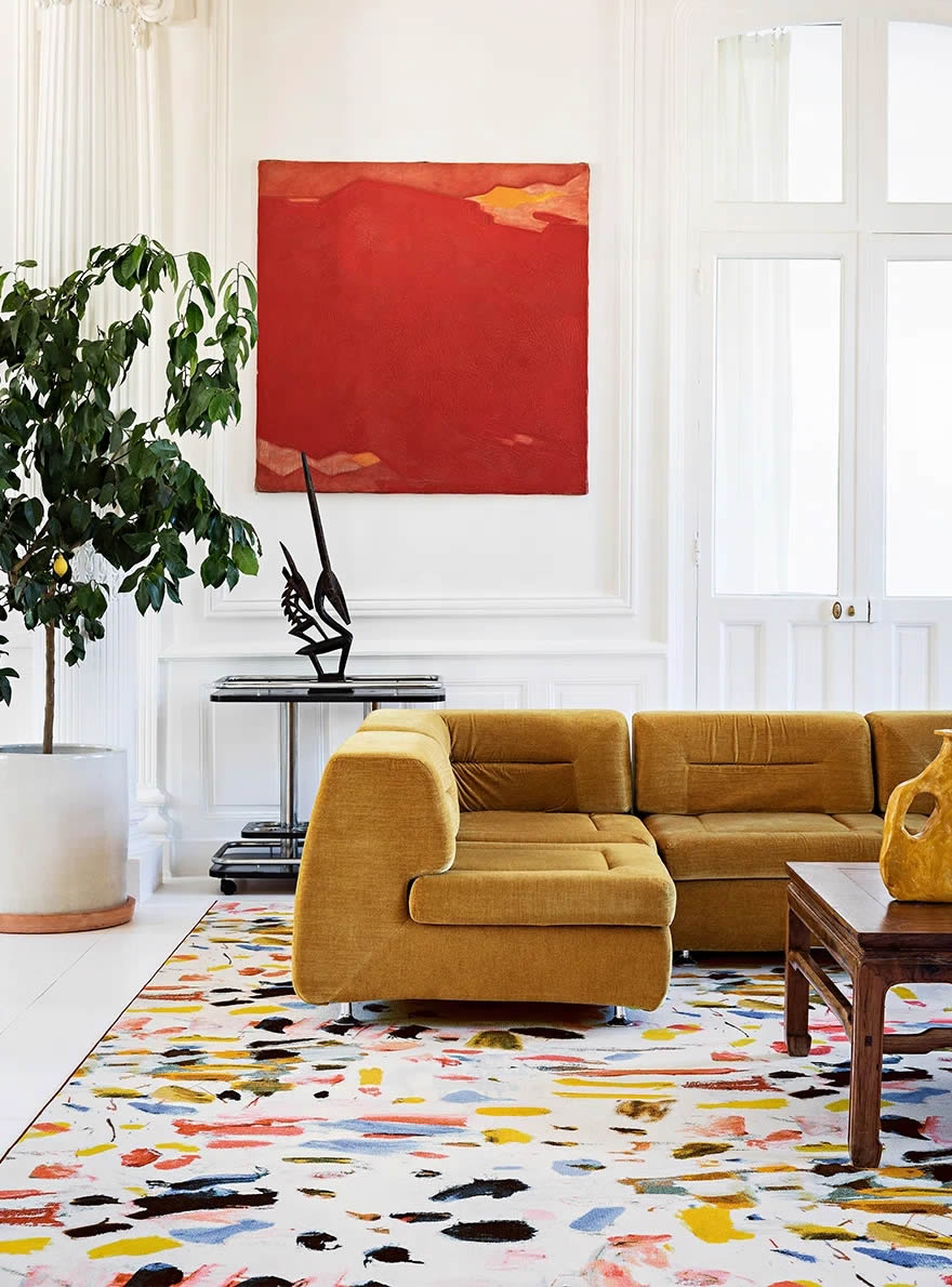 现代风格彩色油画风地毯贴图