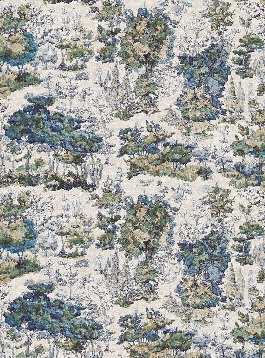 美式小清新树木图案印花地毯