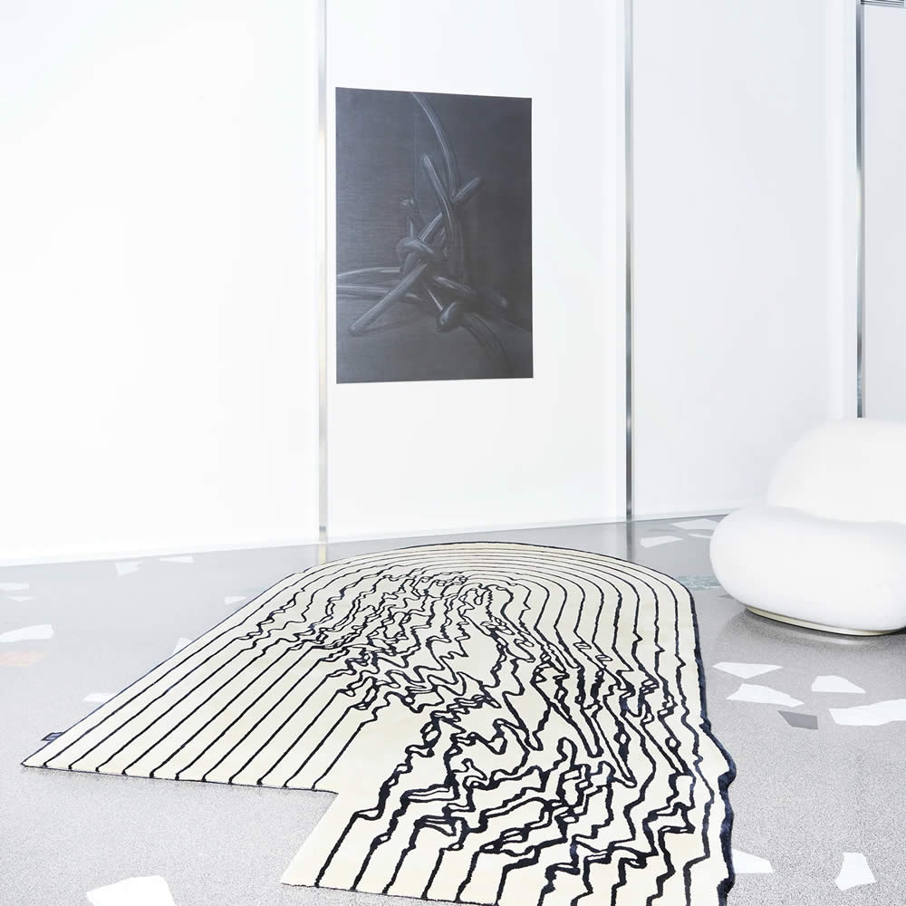 现代简约不规则线条纹理图案地毯贴图