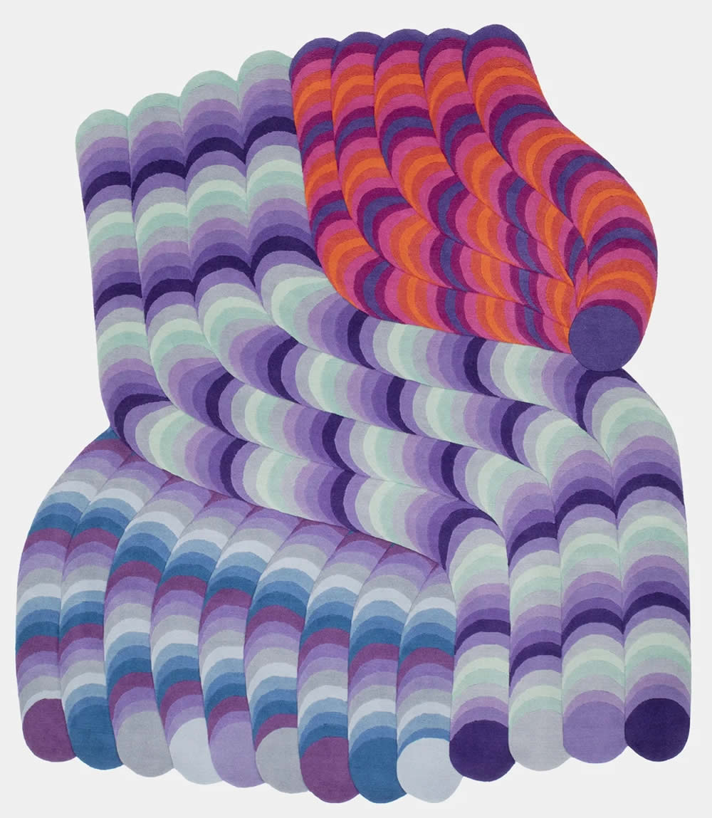 现代创意紫色彩色条纹图案地毯贴图