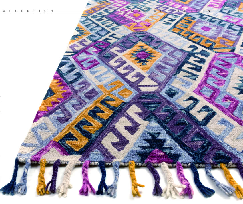印度手工羊毛地毯效果图-桑巴