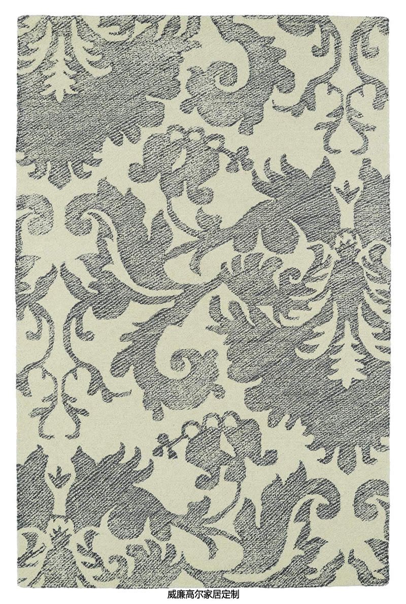 新中式风格灰黑色花纹地毯贴图