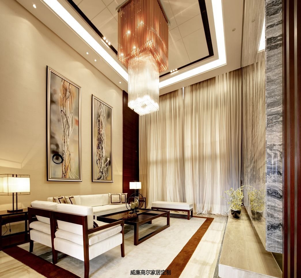 新中式风格客厅地毯样板房样板间案例效果图