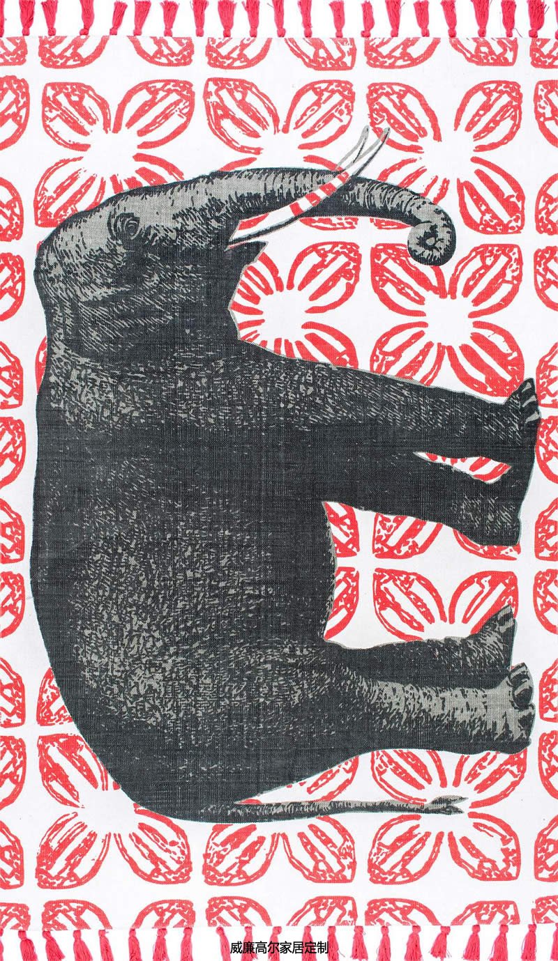 北欧风格大象图案地毯贴图