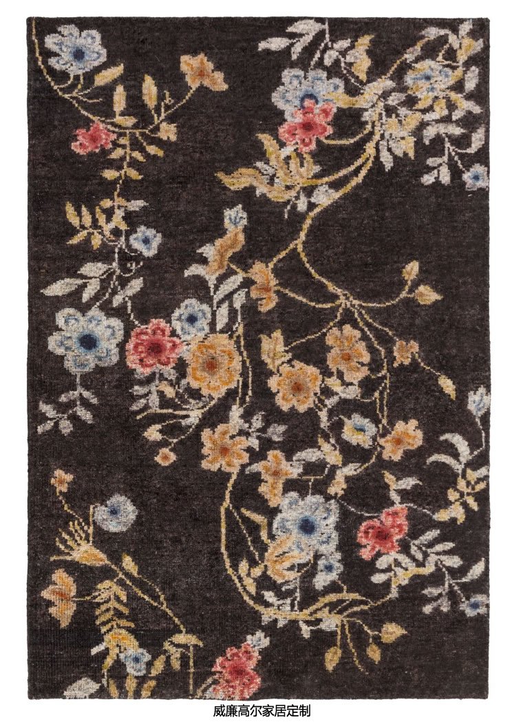 简欧风格花卉图案地毯贴图