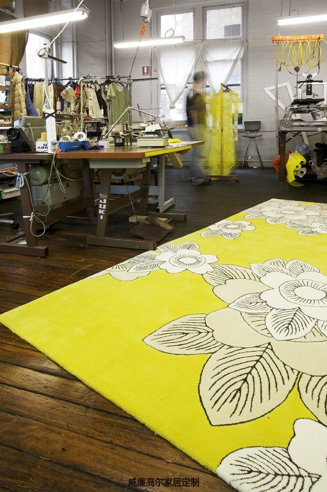 新中式风格黄色花纹地毯贴图