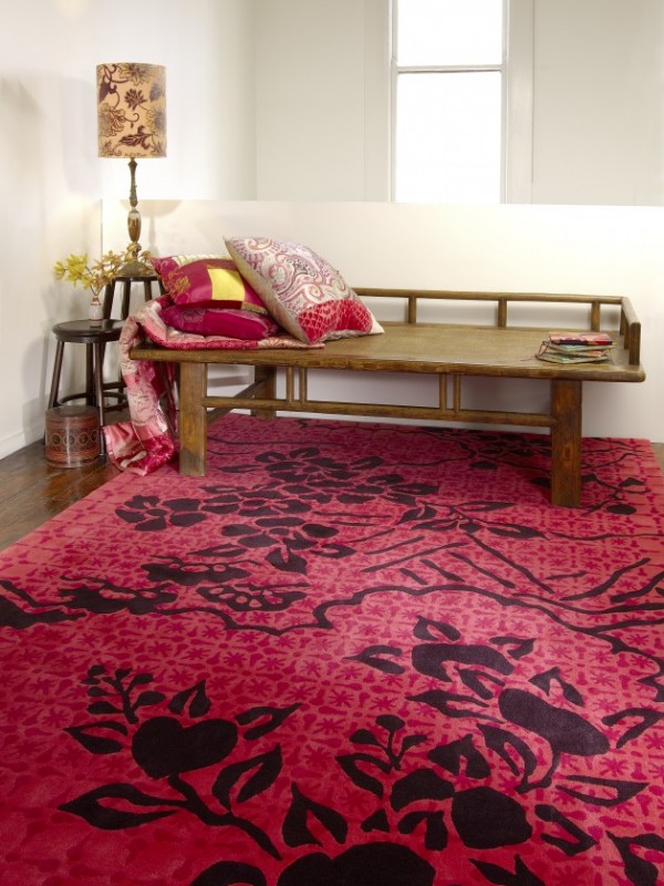 新中式风格红色花纹地毯贴图