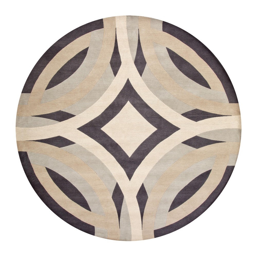 新中式圆形铜币图案地毯贴图