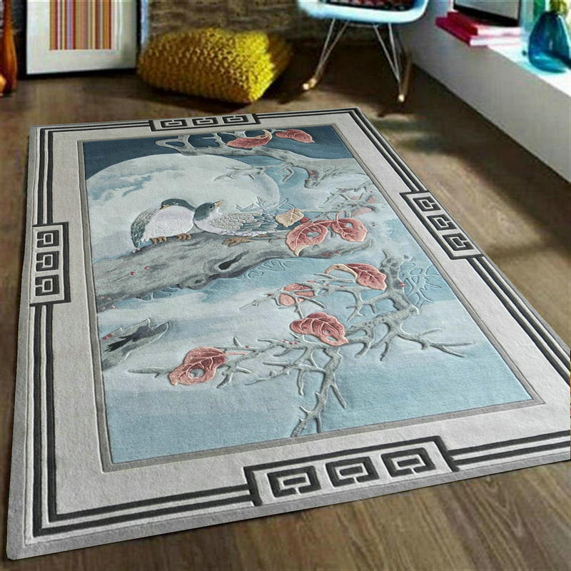 新中式风格小鸟图案地毯贴图
