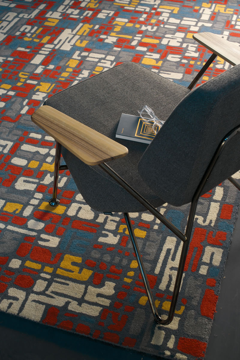 现代风格灰红色抽象图案地毯贴图