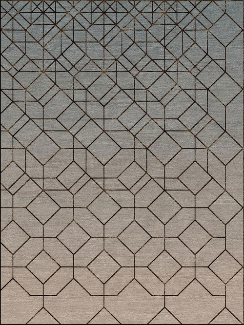 现代风格灰色渐变几何图案地毯贴图