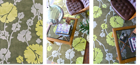 现代风格简单植物图案地毯贴图