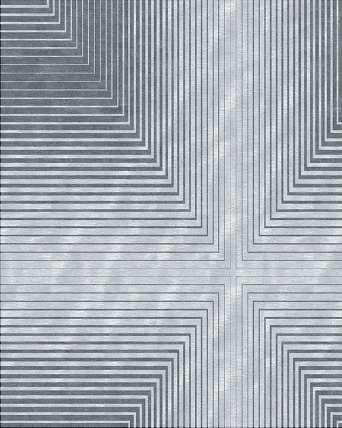 现代风格白灰色简单几何图案地毯贴图