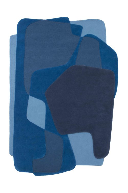 现代风格蓝色儿童异形图案地毯贴图