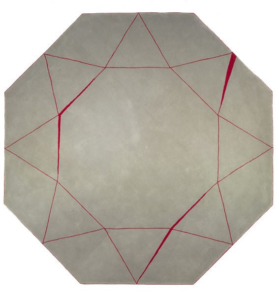 现代简约浅灰色几何线条六角图形图案地毯贴图