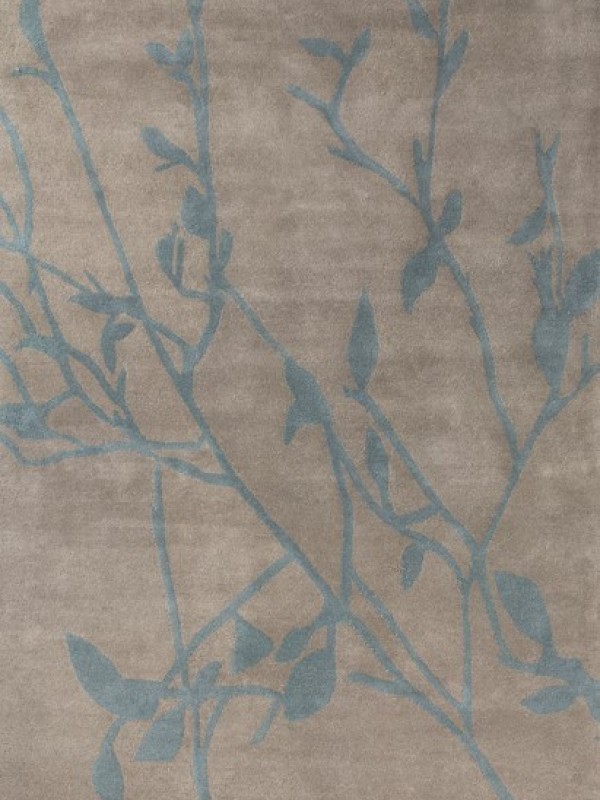 现代风格灰蓝色植物图案地毯贴图