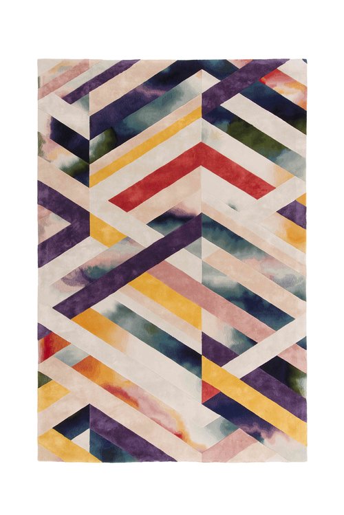 现代风格渐变彩色几何图案地毯贴图