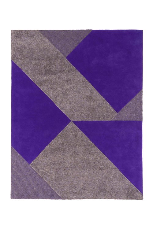 现代简约几何紫色灰色拼色图案地毯贴图