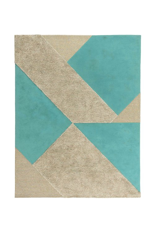 现代风格青灰色几何图案地毯贴图