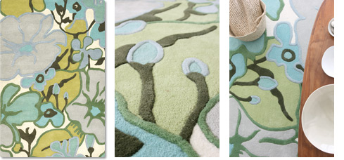 新中式风格荷叶图案地毯贴图