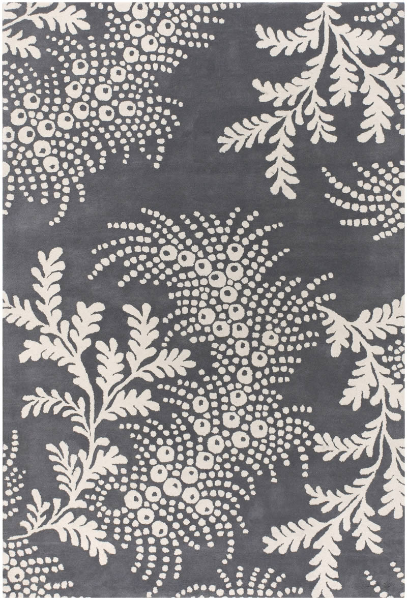 现代风格灰白色植物图案地毯贴图