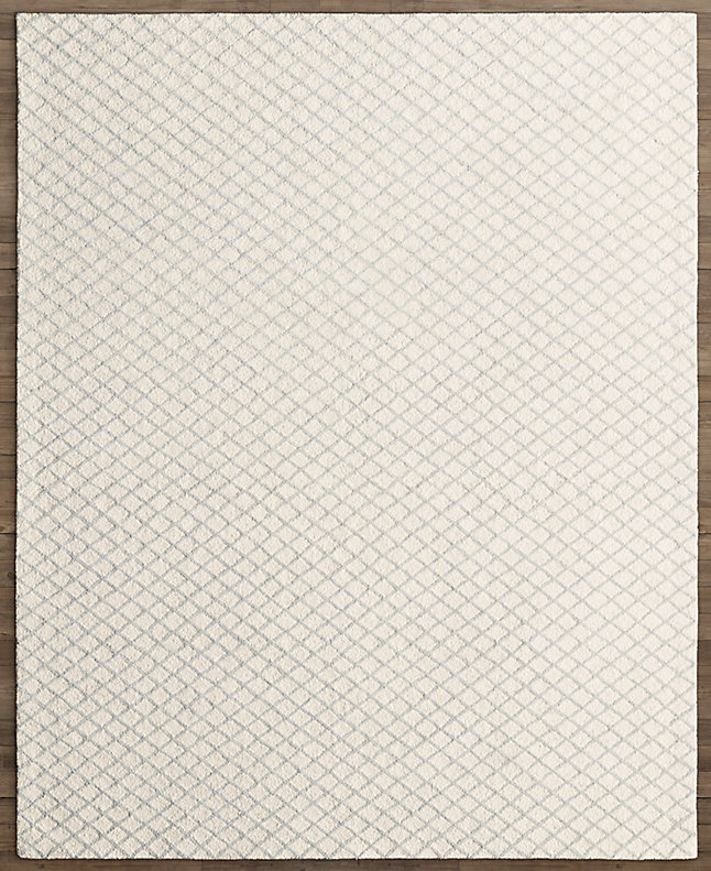 现代风格米白色蓝灰色几何线条地毯贴图