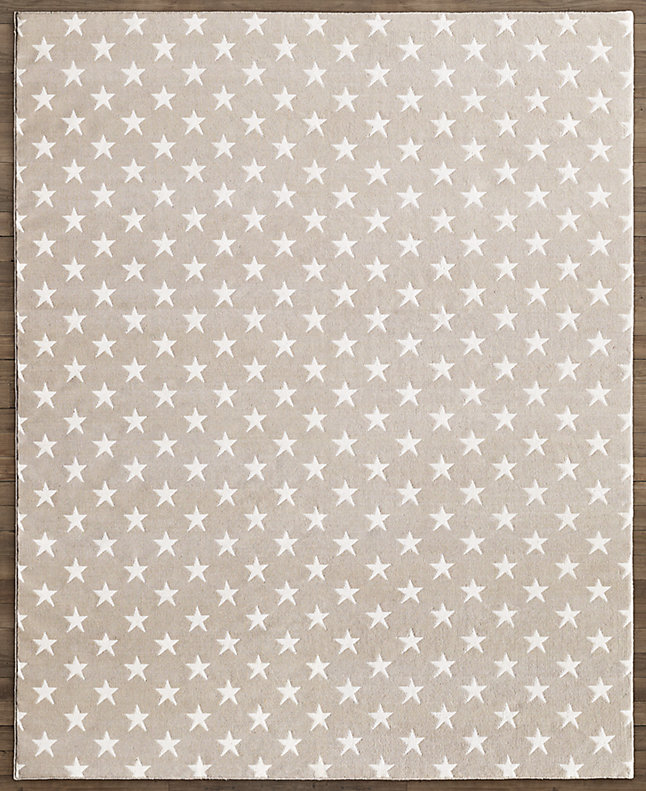 现代风格灰白色五角星图案儿童地毯贴图