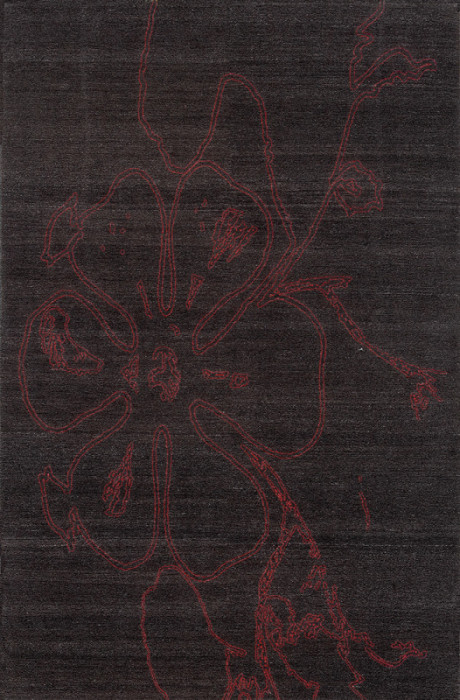 现代风格黑色简单花纹图案地毯贴图