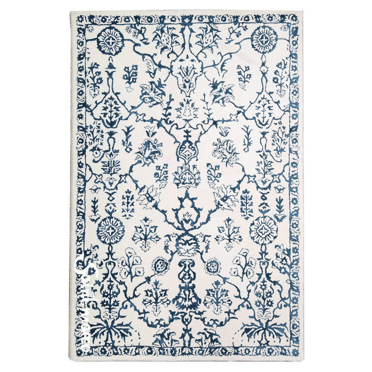 新中式风格蓝白色花纹图案地毯贴图