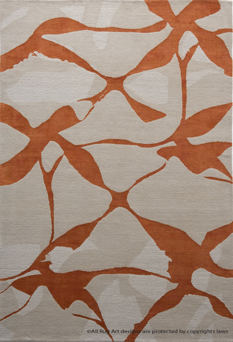现代简约风格橙色简答图案地毯贴图