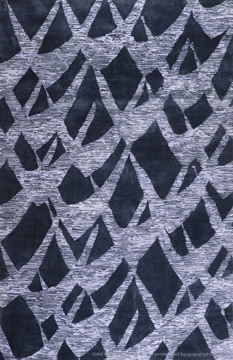 现代简约风格深蓝色简单图案地毯贴图