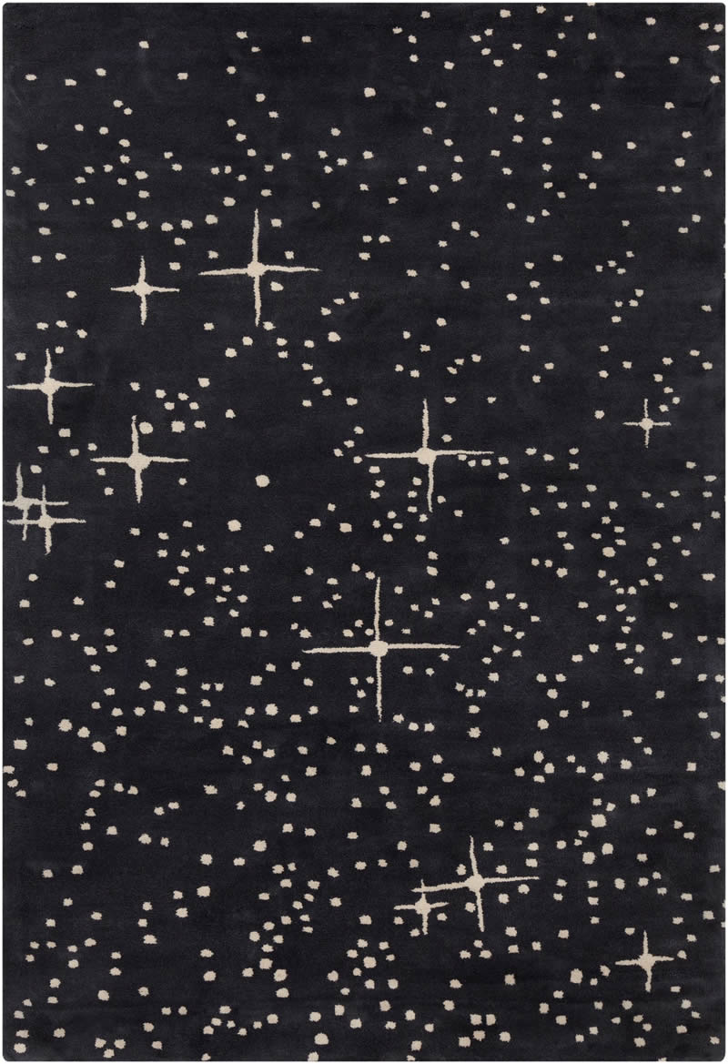 现代风格黑色白点星星图案地毯贴图