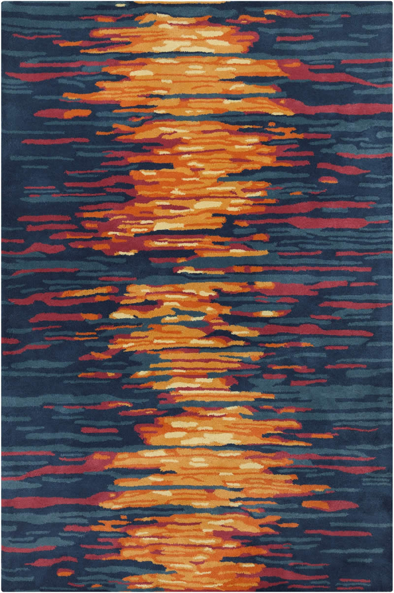 现代风格夕阳图案地毯贴图