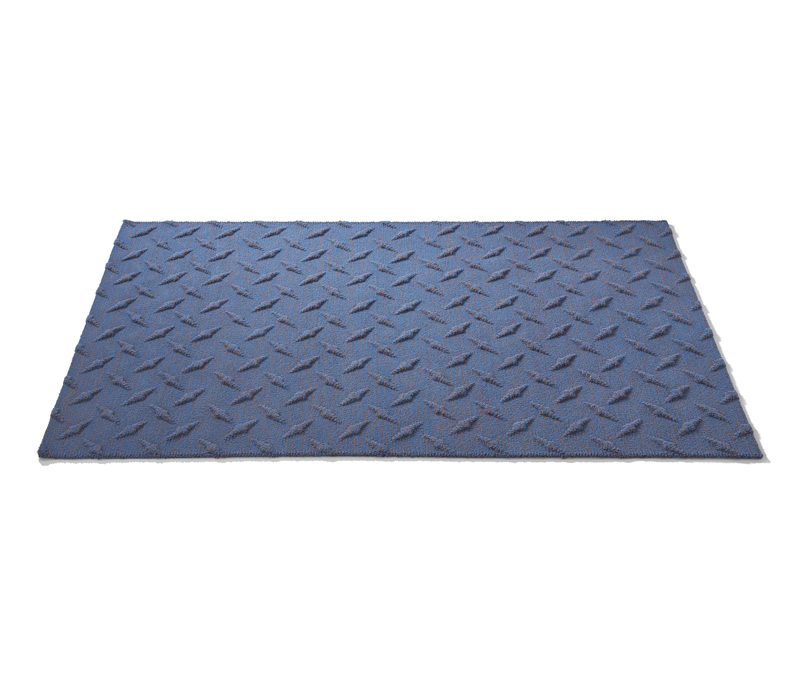 现代风格蓝色素色简单几何图案地毯贴图