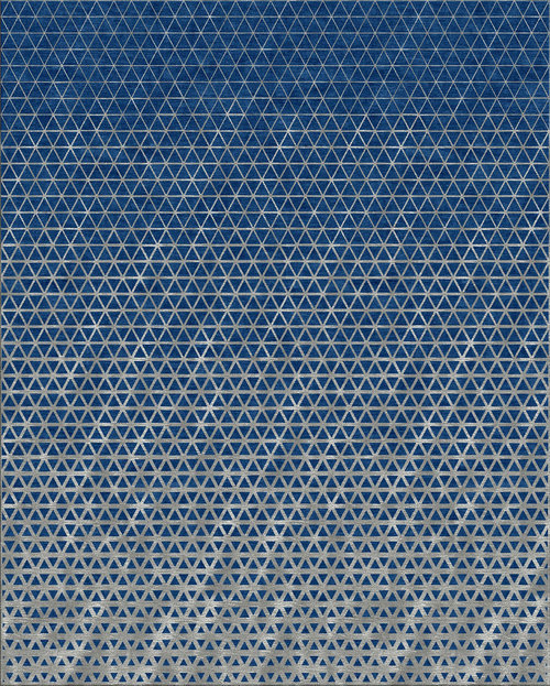 现代风格蓝色几何渐变图案地毯贴图