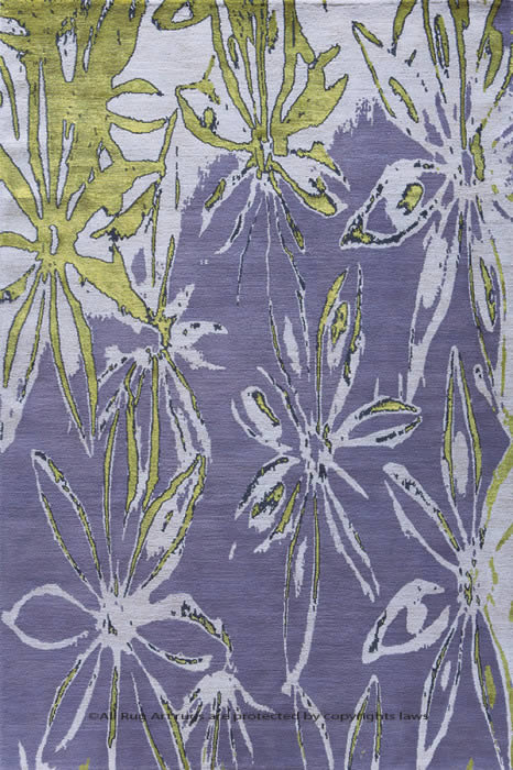 现代风格紫色金色花纹图案地毯贴图