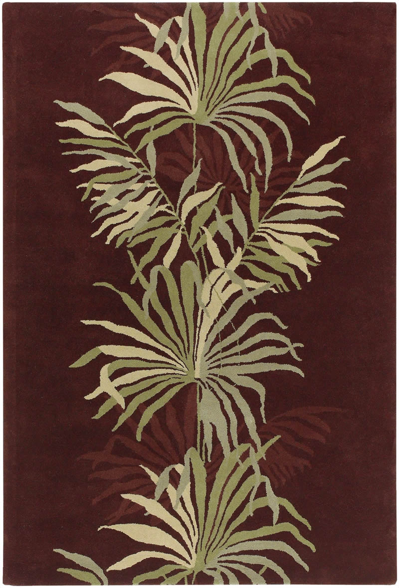 美式田园红色植物图案地毯贴图