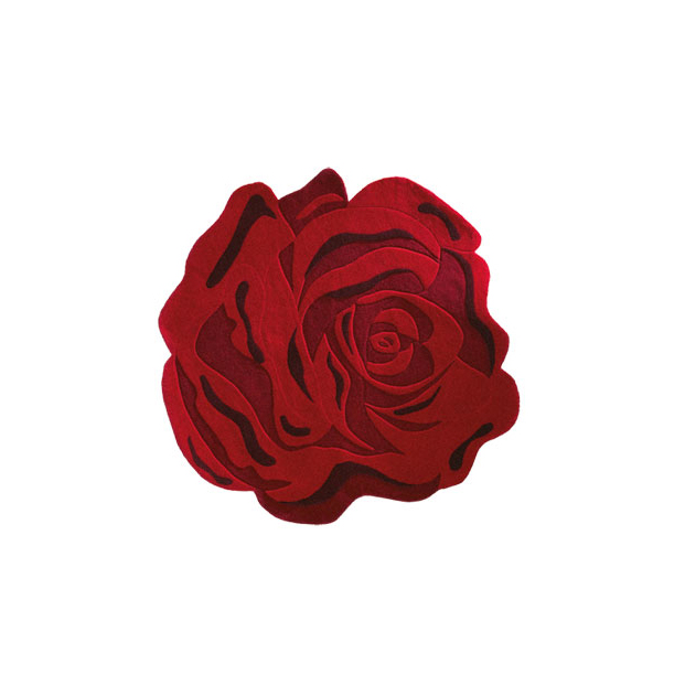 现代风格红色玫瑰图案地毯贴图