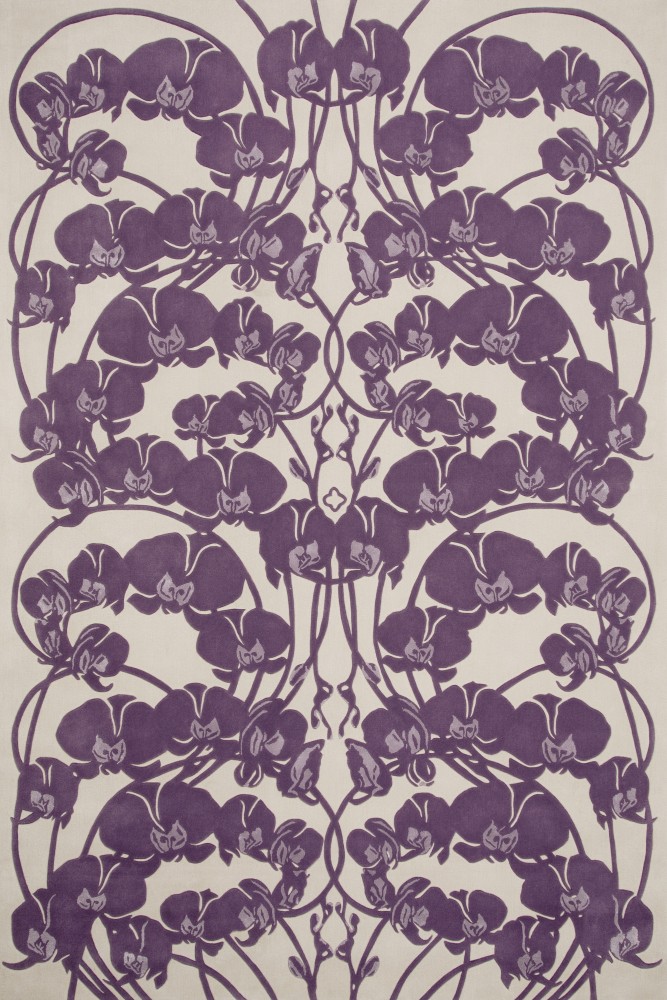 新中式风格紫色花纹图案地毯贴图