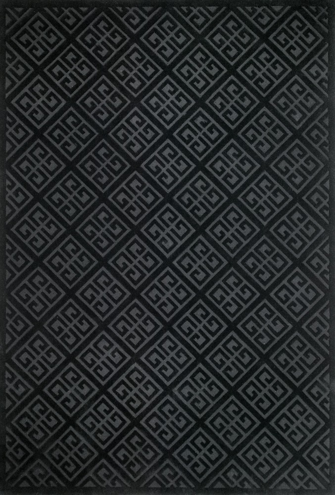 新中式风格黑色几何图案地毯贴图