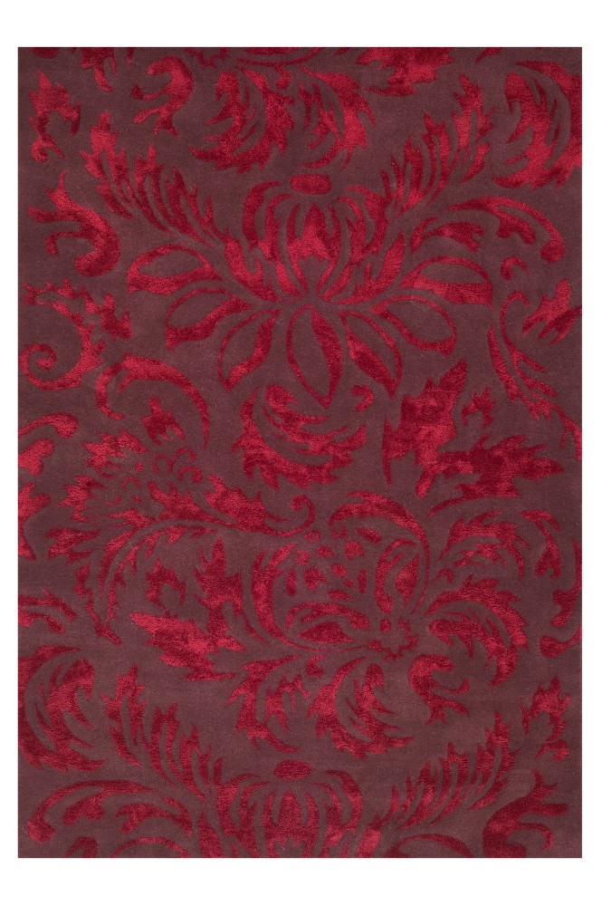 新中式红色花纹图案地毯贴图