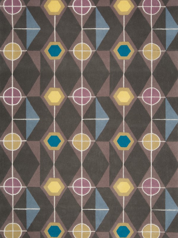 现代风格深咖色底几何图案地毯贴图