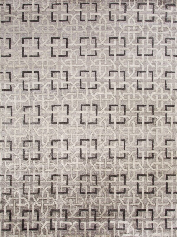 新中式灰白色几何图案地毯贴图