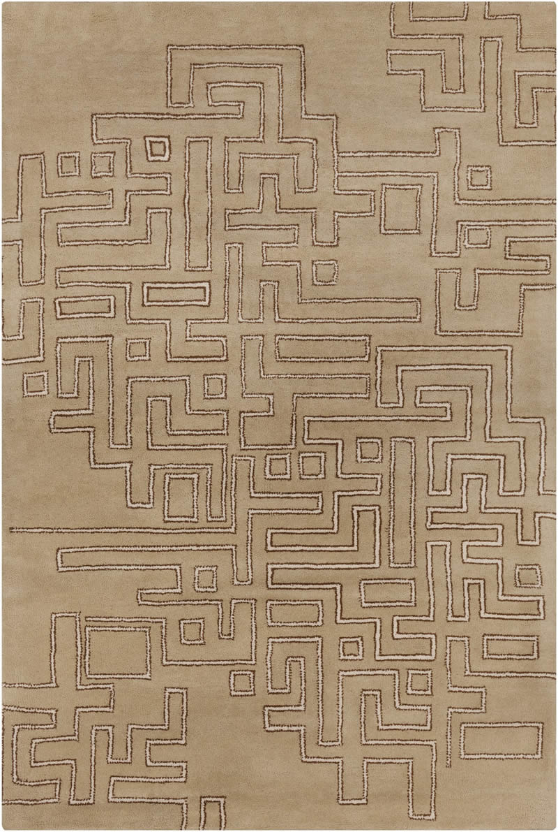 新中式风格浅咖色几何图案地毯贴图