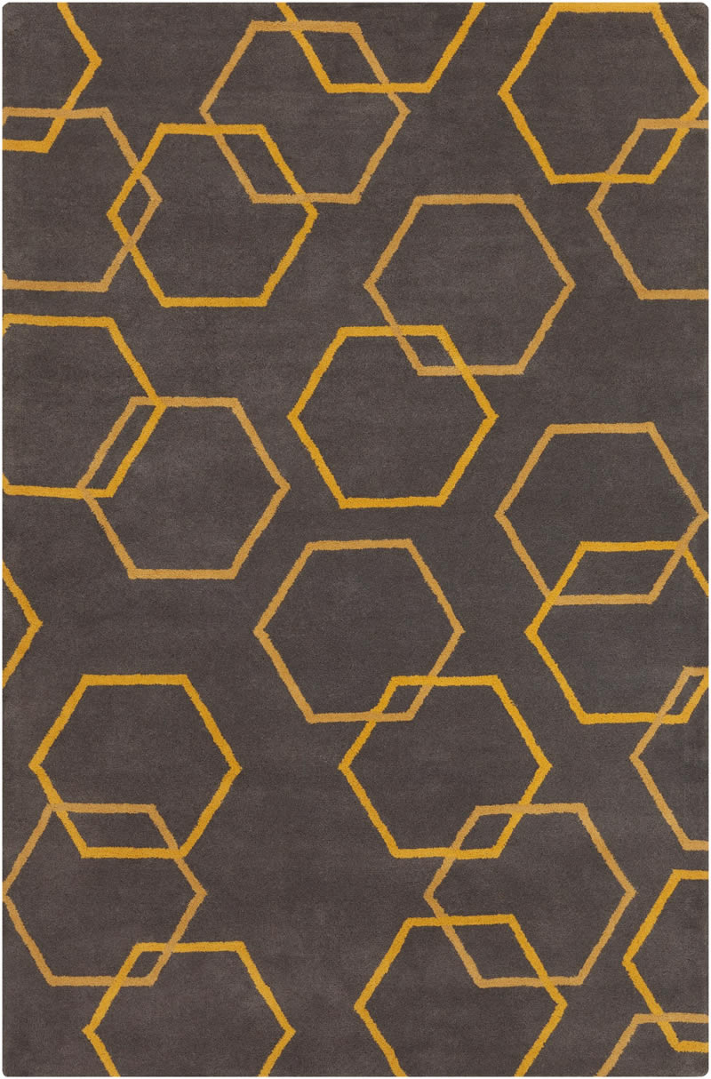 现代风格灰色几何六边形图案地毯贴图