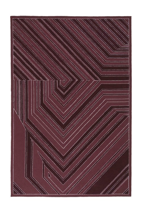 现代风格暗红色几何图案地毯贴图