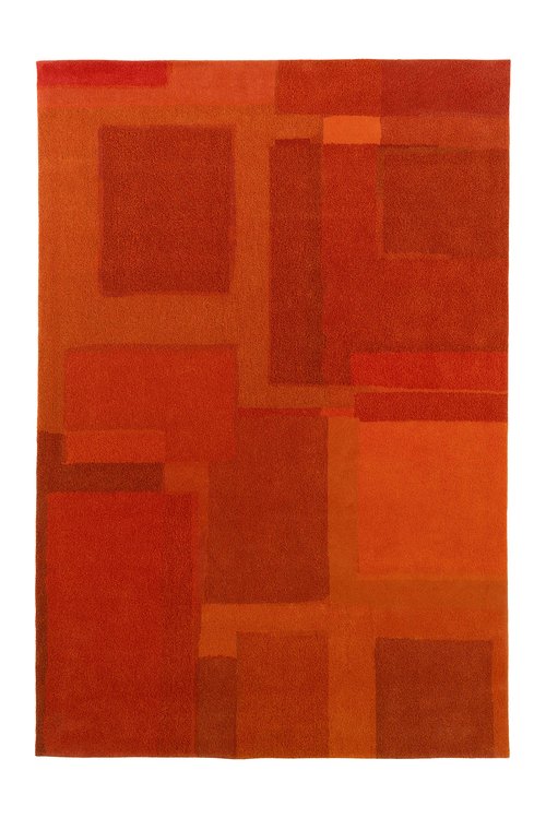 现代风格红色高低几何图案地毯贴图